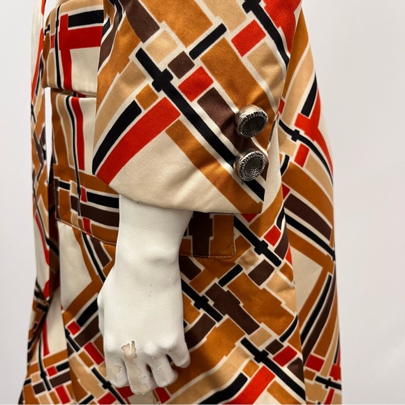 ❤️SOLD❤️ Vintage 1960's Count Romi Coat Neiman Marcus Mod Printed With Belt 6 8 - Picture 5 of 8